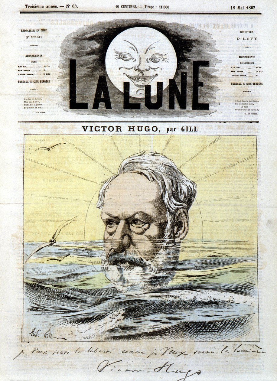 Victor Hugo - Gill tarafından, 19/05/1867 tarihli “” La Lune”de by Andre Gill
