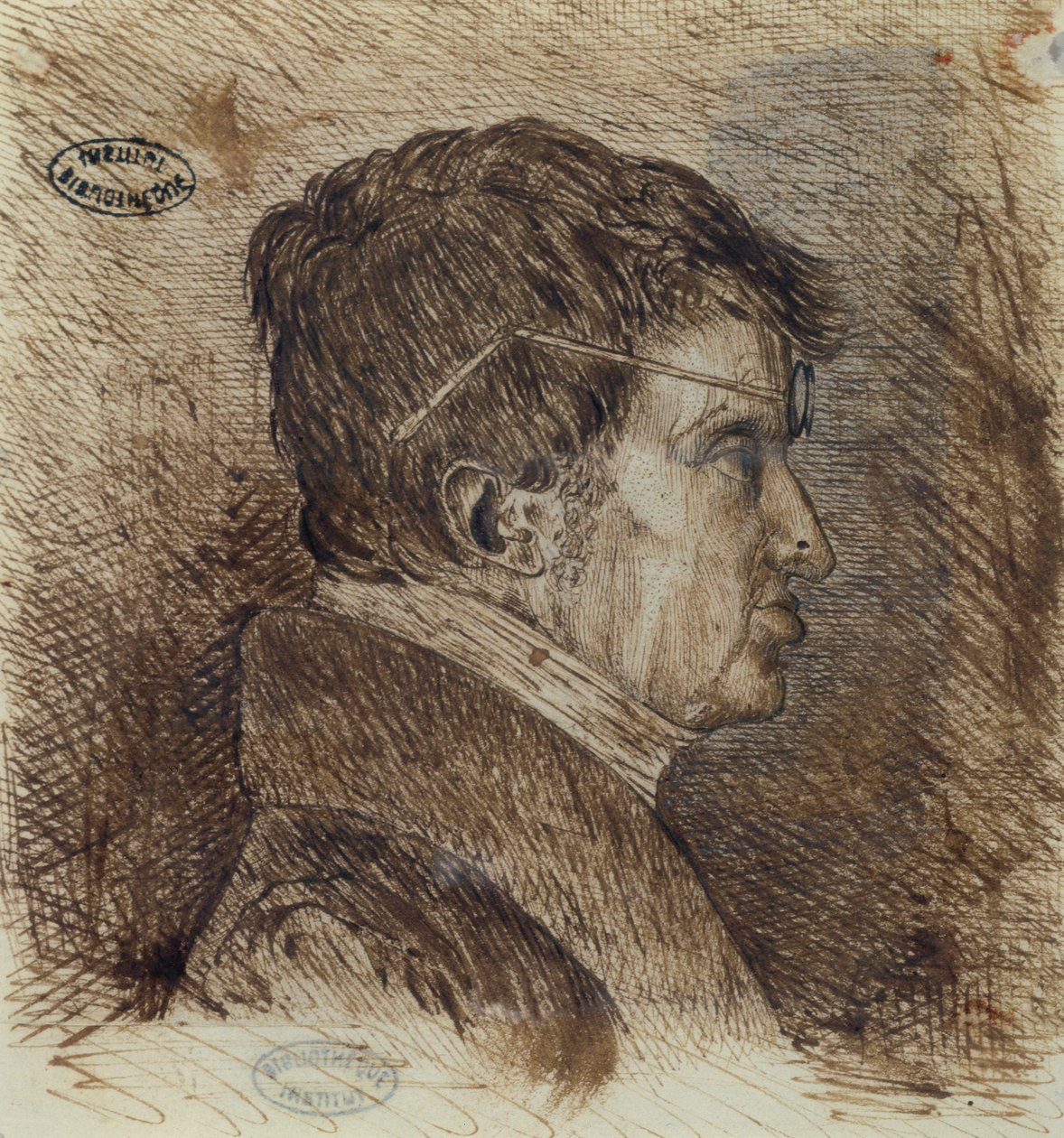 Kendi portresi 1775-1836, 19. yüzyılın başlarında kağıt kalem ve mürekkep by Andre Marie Ampere