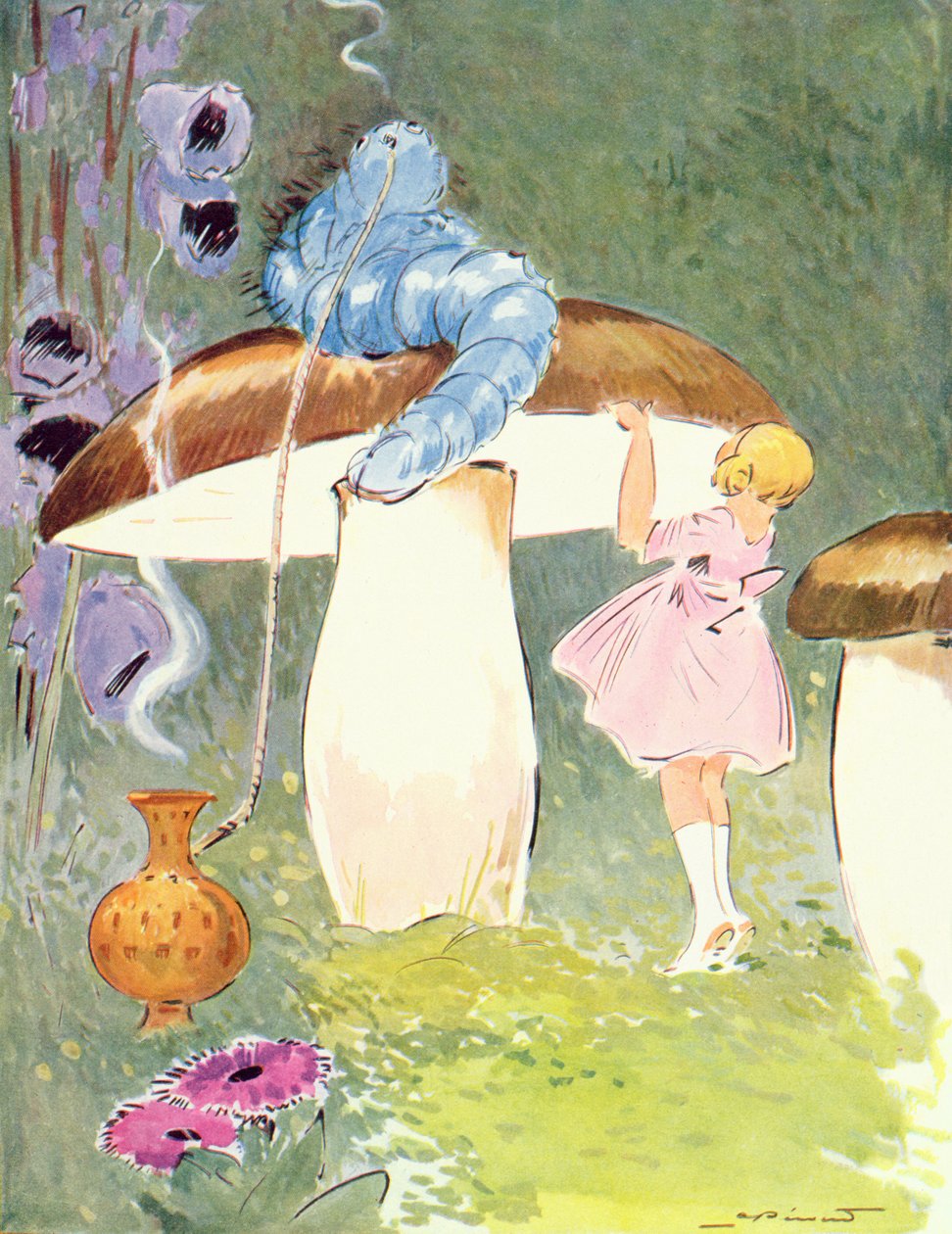 Alice ve Tırtıl, Editions Delagrave, Paris tarafından yayınlanan 