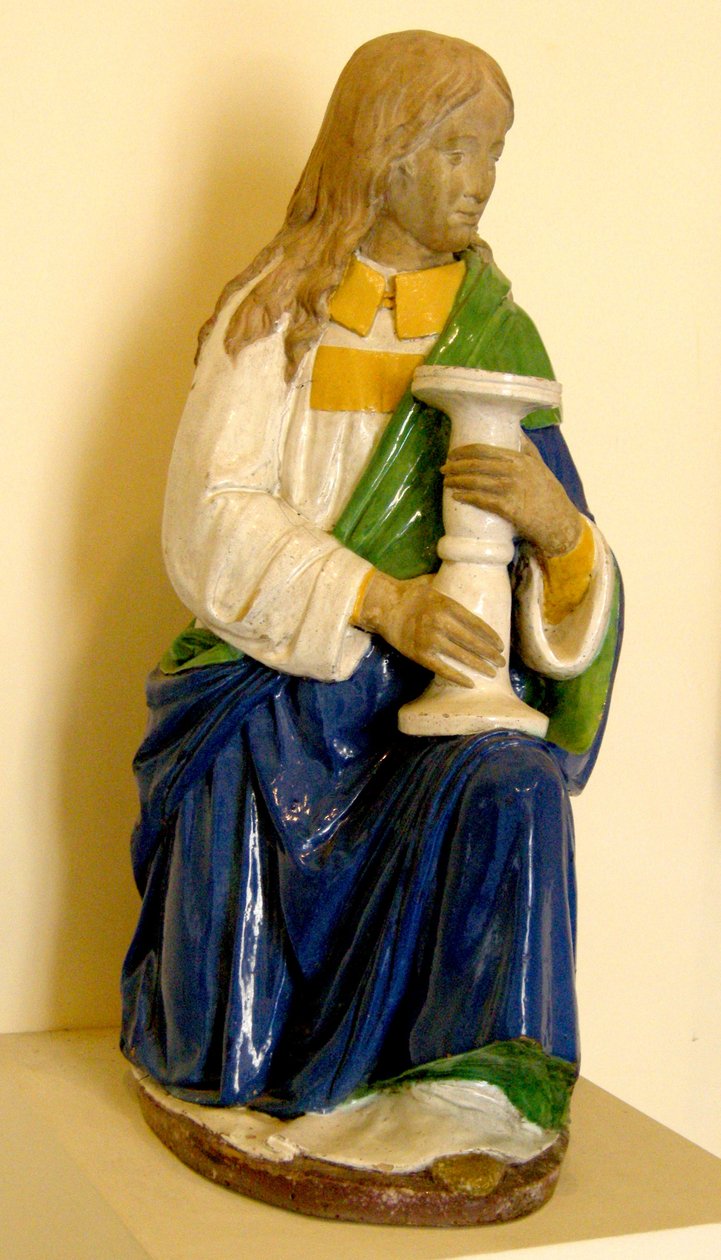 Bir mumluk tutan melek (seramik) by Andrea Della Robbia