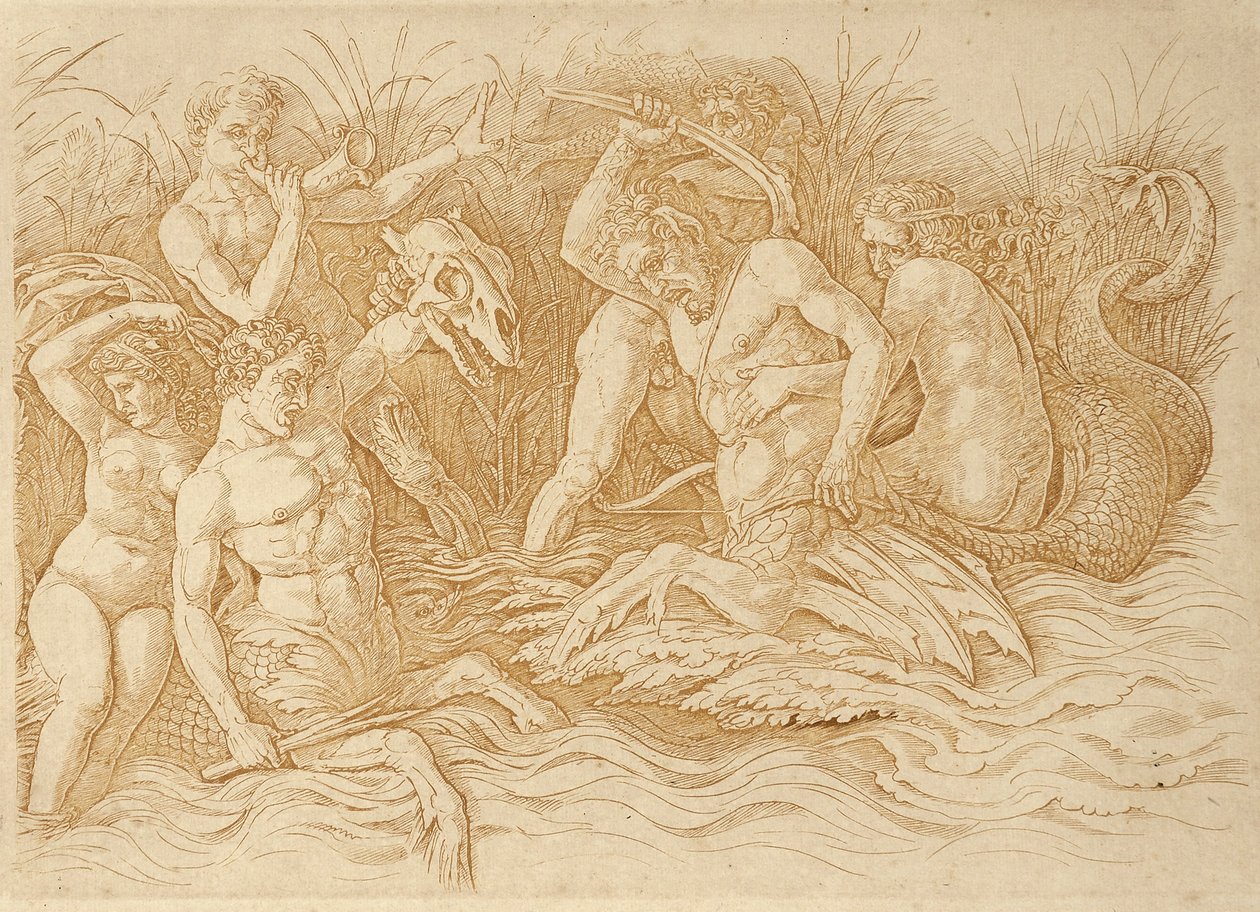 deniz tanrılarının savaşı by Andrea Mantegna