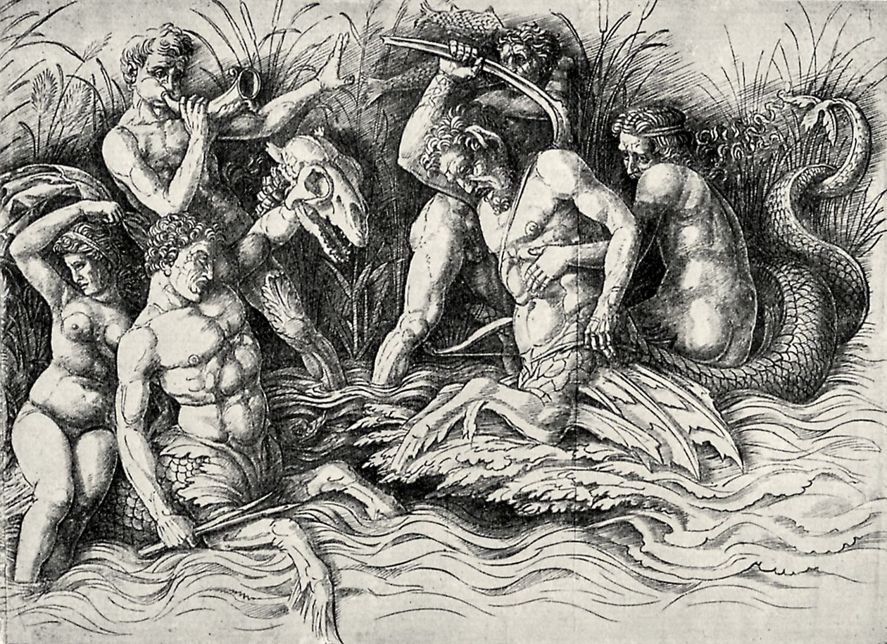 deniz tanrılarının savaşı by Andrea Mantegna