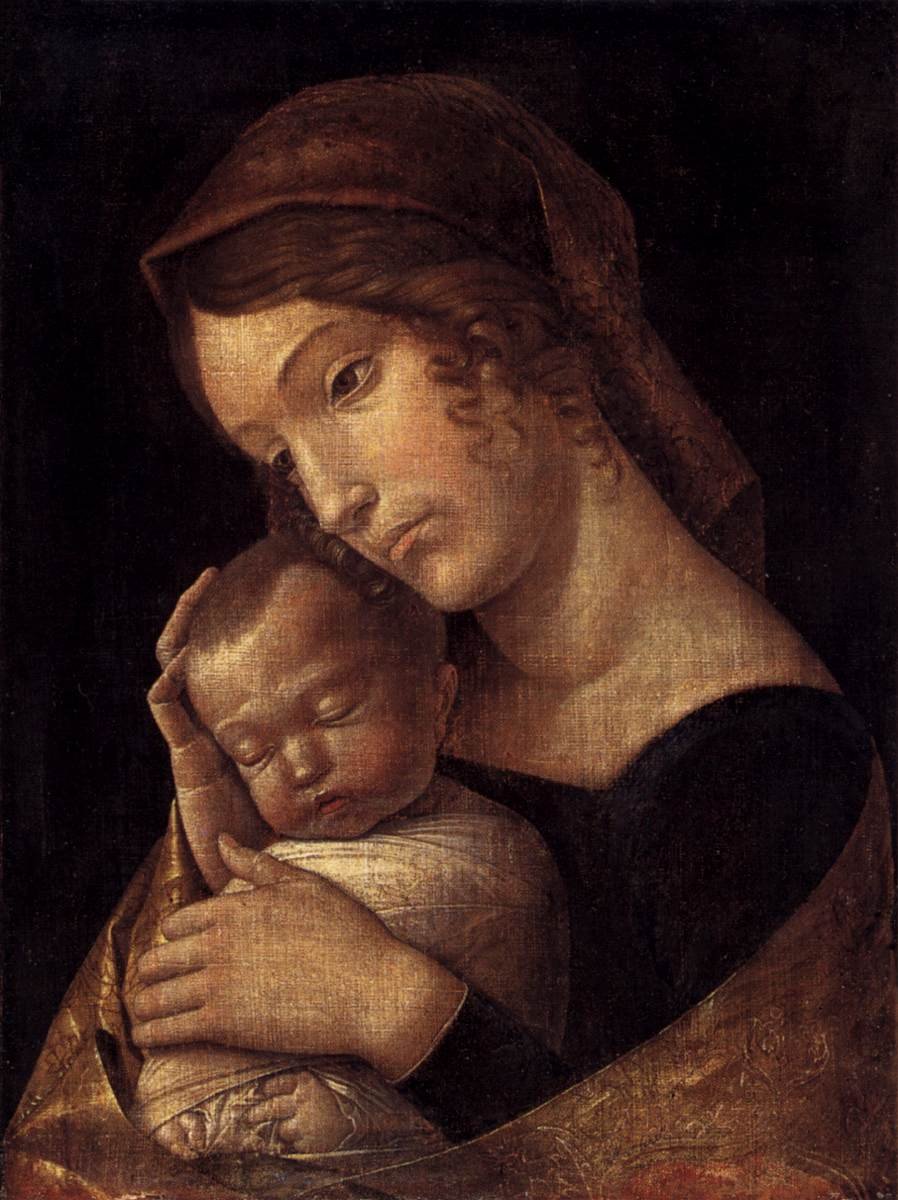 Uyuyan Çocukla Madonna by Andrea Mantegna