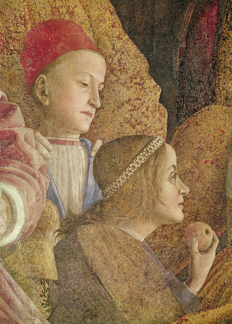 Marchese Ludovico Gonzago III of Mantua with his family and courtiers, (detail of the Gonzago children), c.1465-74  (detail of 78461) by Andrea Mantegna