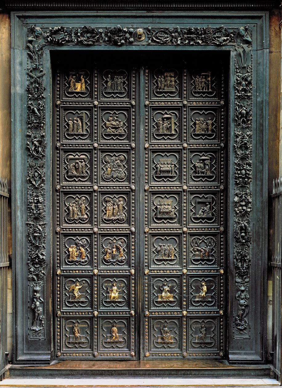 San Giovanni Vaftizhanesinin Güney Kapıları, 1336 (bronz) by Andrea Pisano
