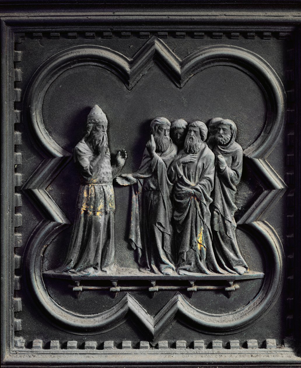 Zekeriya Aptal Vuruldu, San Giovanni Vaftizhanesinin Güney Kapılarının ikinci paneli, 1336 (bronz) by Andrea Pisano
