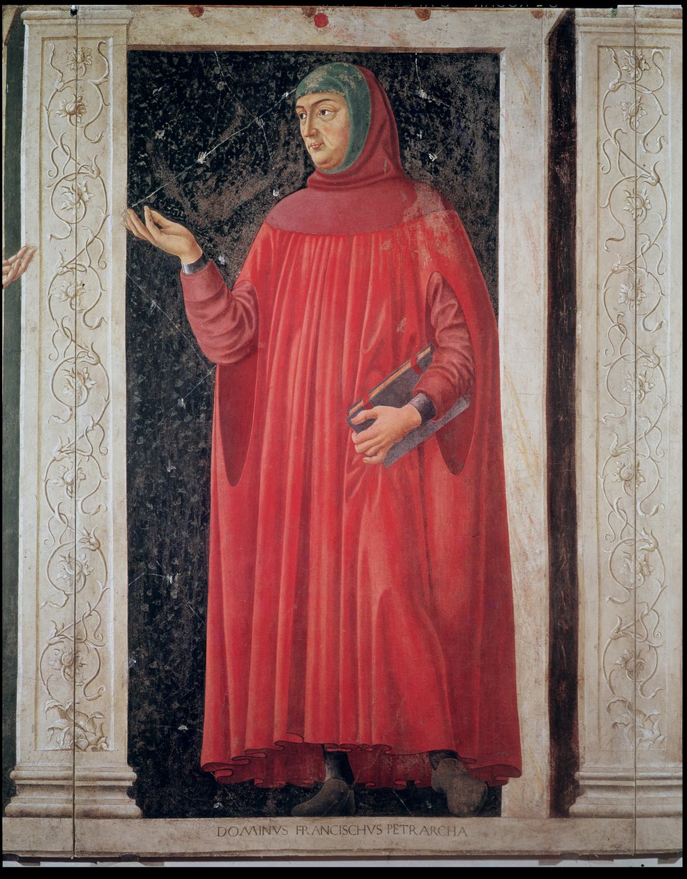 Petrarch (Francesco Petrarca) (1304-74), ünlü kadın ve erkeklerin Villa Carducci serisinden, c.1450 by Andrea del Castagno