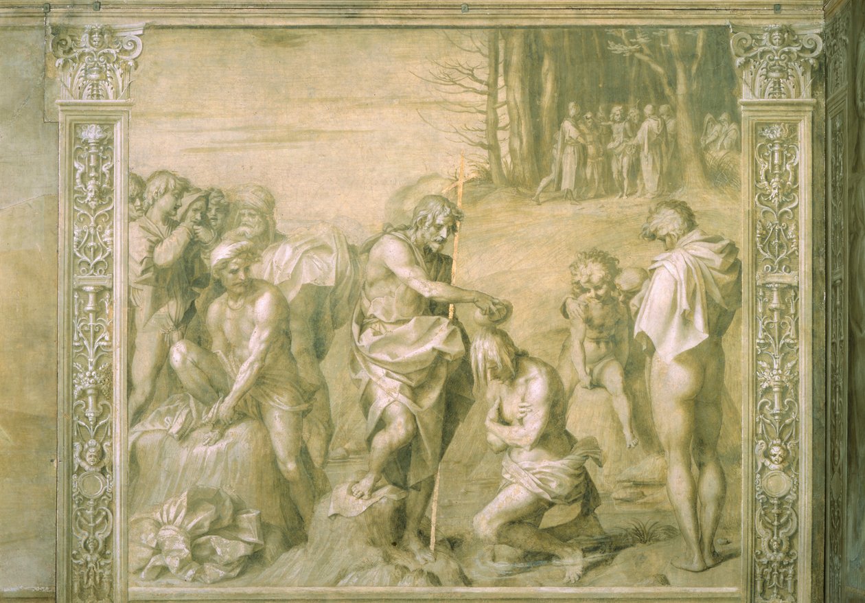 İnsanların vaftiz edilmesi by Andrea del Sarto