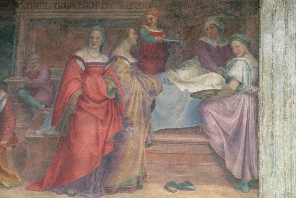 Bakire'nin Doğumundan Yatak Sahnesi (detay) by Andrea del Sarto