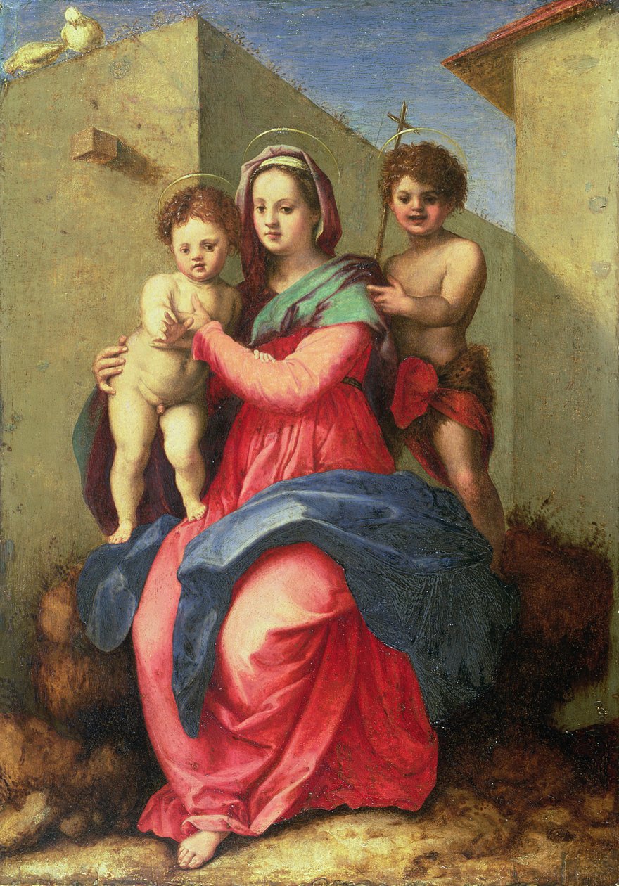 Bebek Aziz John ile Madonna ve Çocuk (panel) by Andrea del Sarto