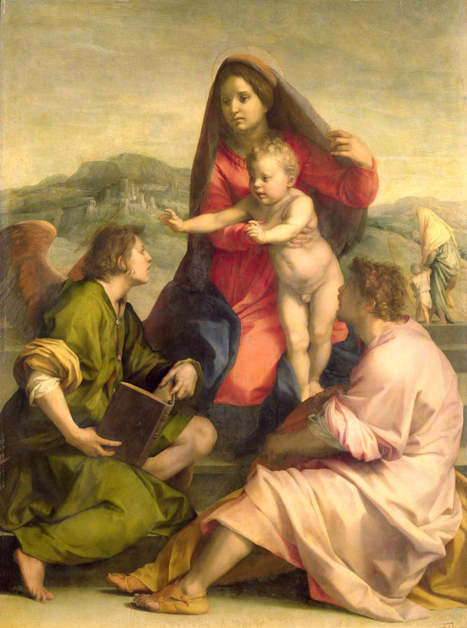 Aziz ve Melekli Bakire ve Çocuk, c.1522-23 (petrol) by Andrea del Sarto