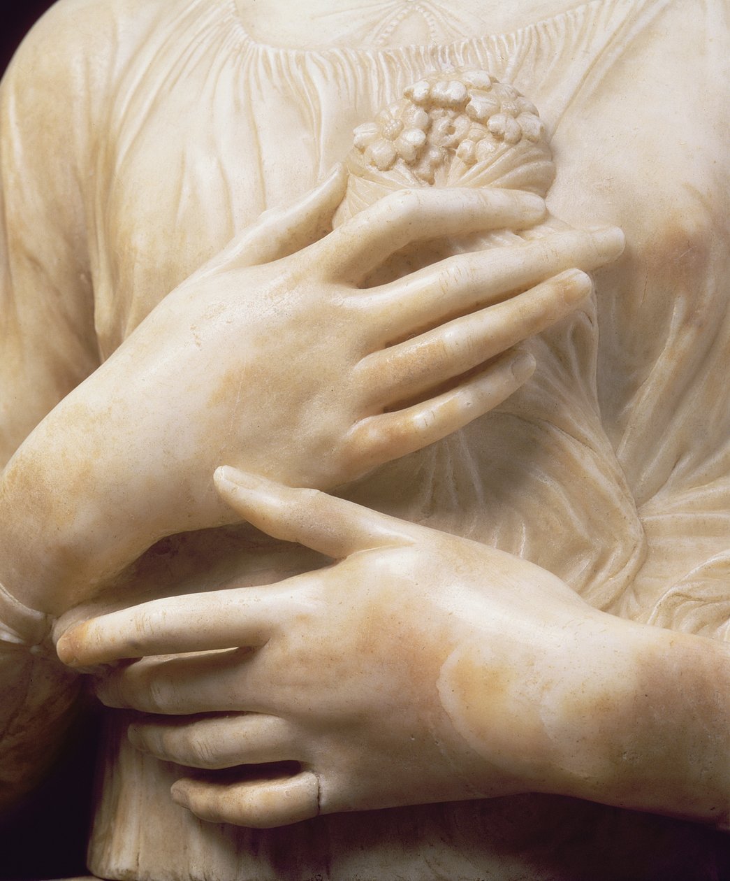 Buketli kadın, el detayı c.1475-80 (mermer) (434102 detay) by Andrea del Verrocchio