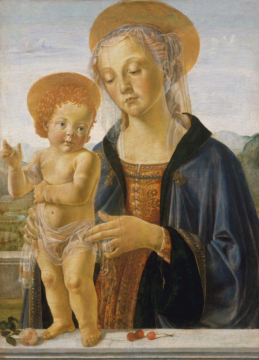 Madonna ve Çocuk, c.1470 (ahşap üzerine tempera ve altın) by Andrea del Verrocchio
