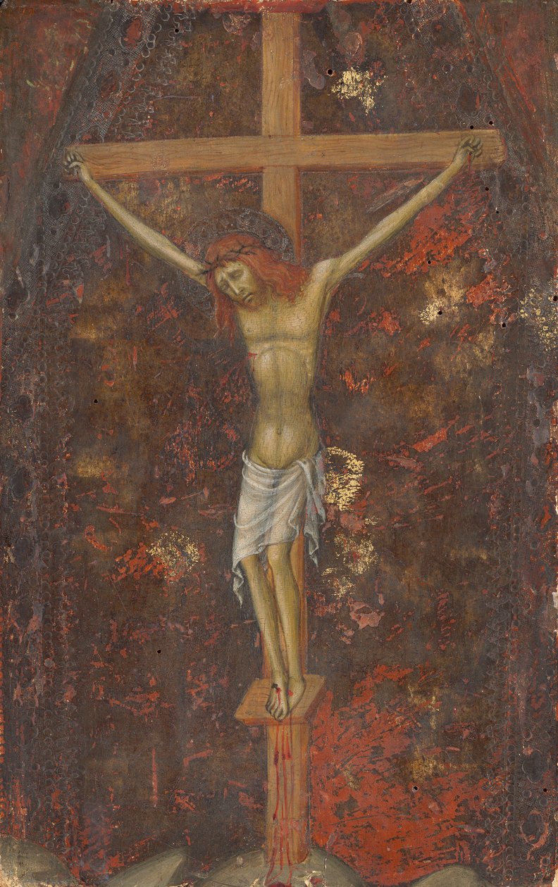 Çarmıha Gerilme (ters), c.1415 (panelde tempera) by Andrea di Bartolo