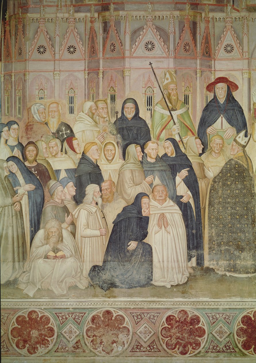 Kilise Militan ve Muzaffer, sol taraftan detay, c.1366-68 fresk detayı 72859, 31612 by Andrea di Bonaiuto