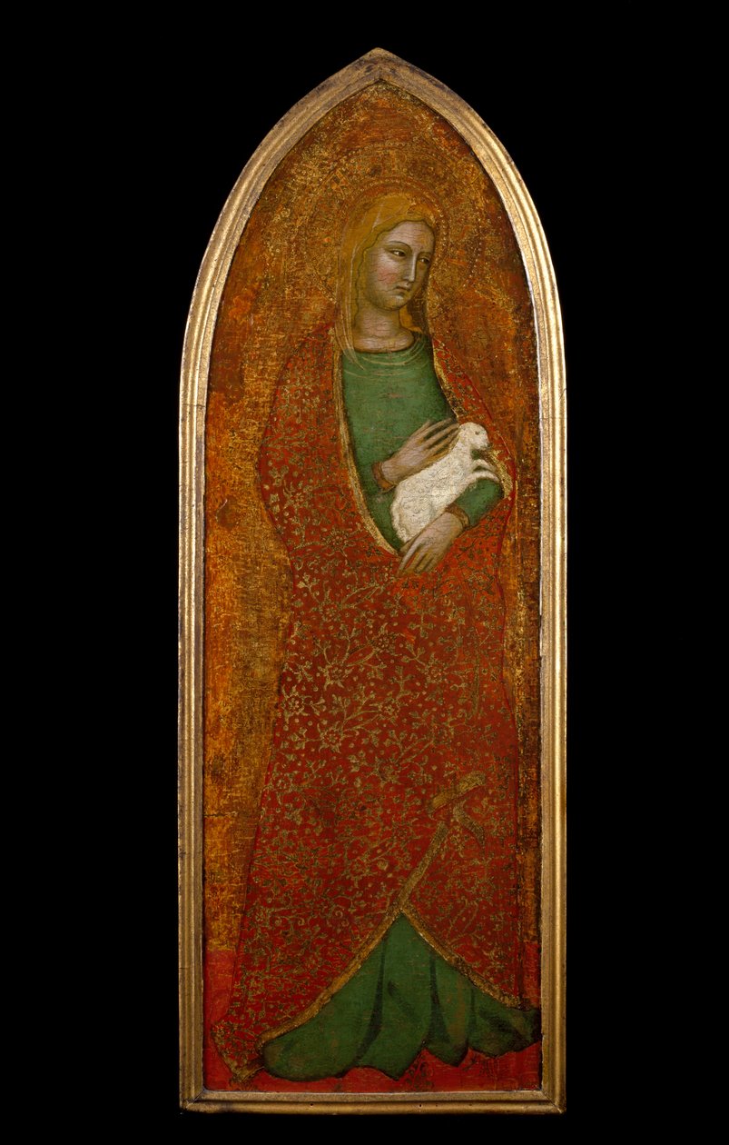 Saint Agnes, c.1365 (ahşap üzerine tempera ve altın varak) by Andrea di Bonaiuto fl.1343 77 Andrea di Bonaiuto fl.1343 77