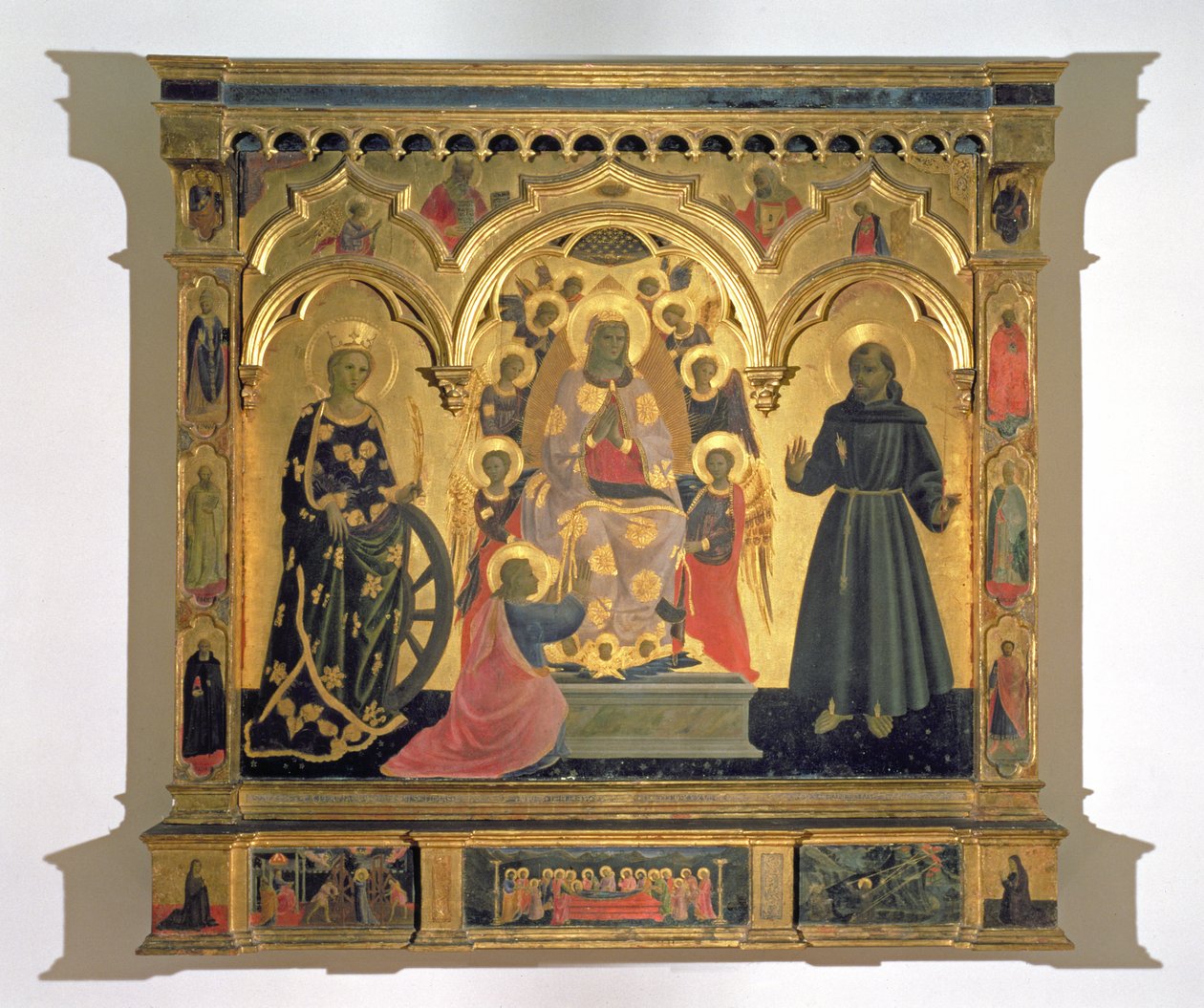 Azizler ve Meleklerle Kuşağın Madonna'sı, 1437 (panelde tempera) by Andrea di Giusto Manzini