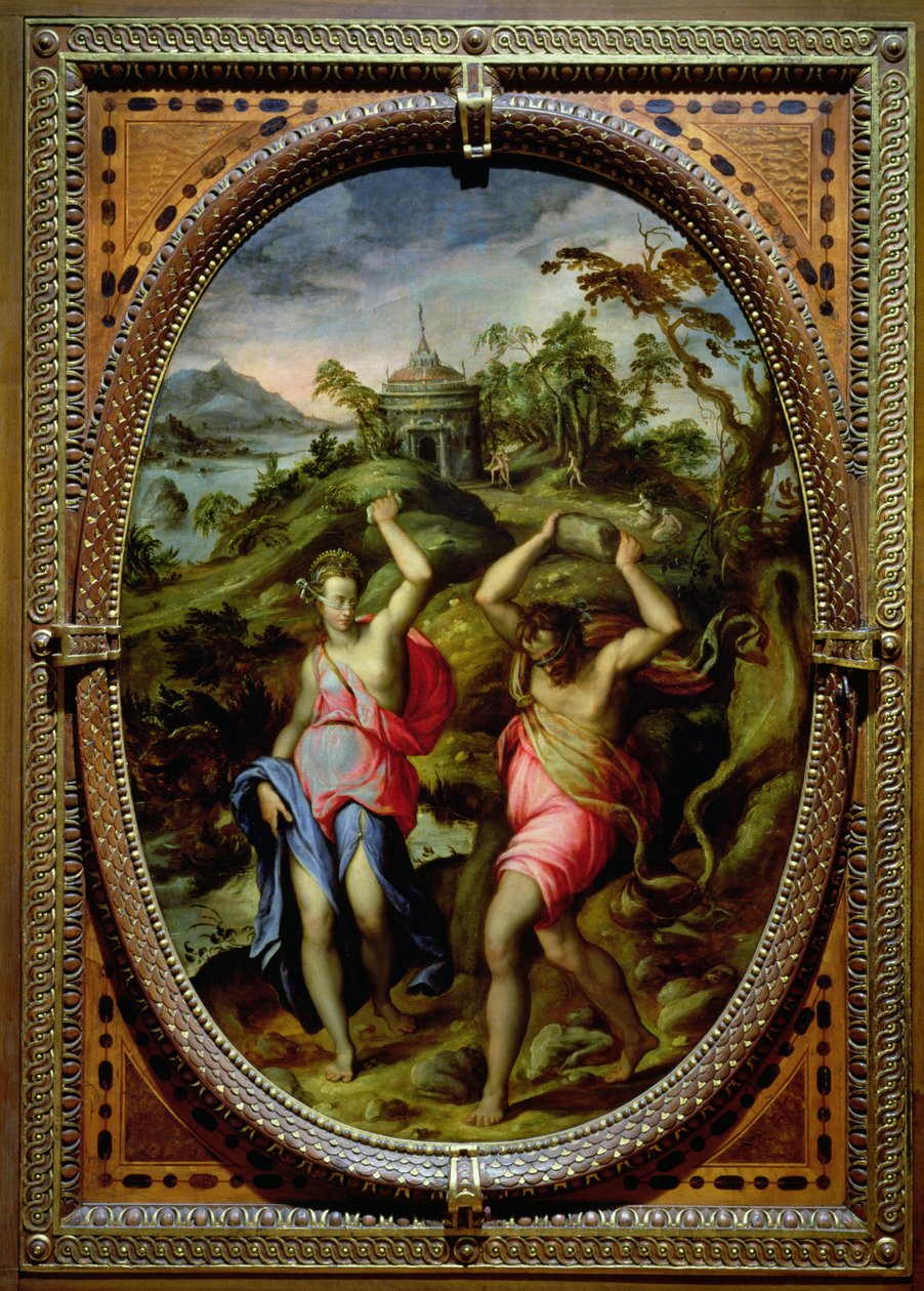 Deucalion ve Pyrrha, 1572 (arduvaz) by Andrea di Mariotto del Minga