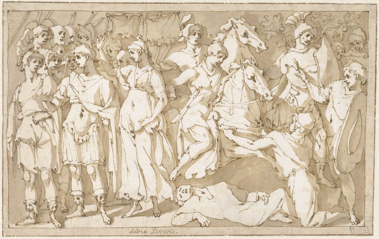 Roma ve Victoria arasında İmparator Trajan by Andrea Boscoli