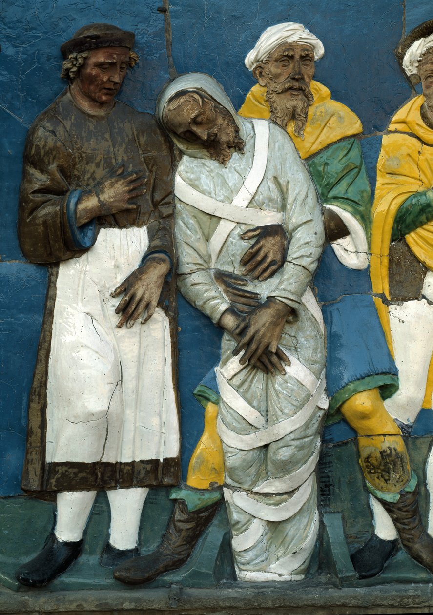 Ölüleri gömmek, detay, 1526-28 by Andrea Della Robbia