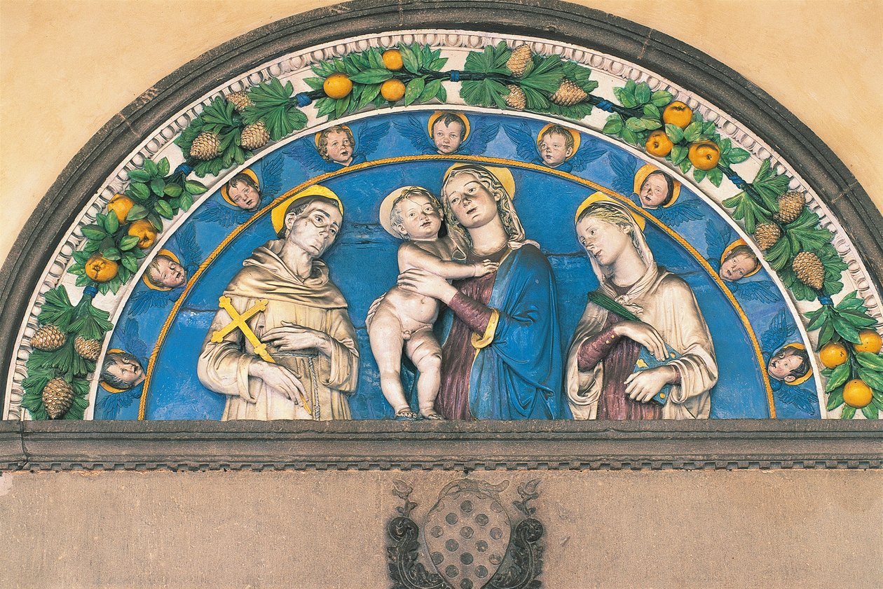 Azizler arasında Çocuklu Madonna