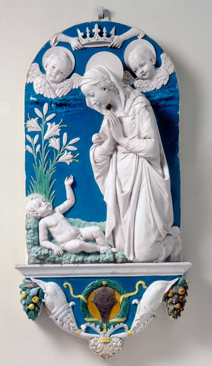 Zambaklar Madonna, Çocuğun Hayranlığı by Andrea Della Robbia