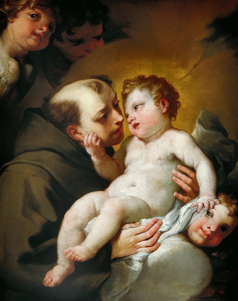 St Anthony of Padua ve Bebek İsa, Andrea Lanzani (1641-1712), tuval üzerine yağlıboya, 92x78 cm by Andrea Lanzani