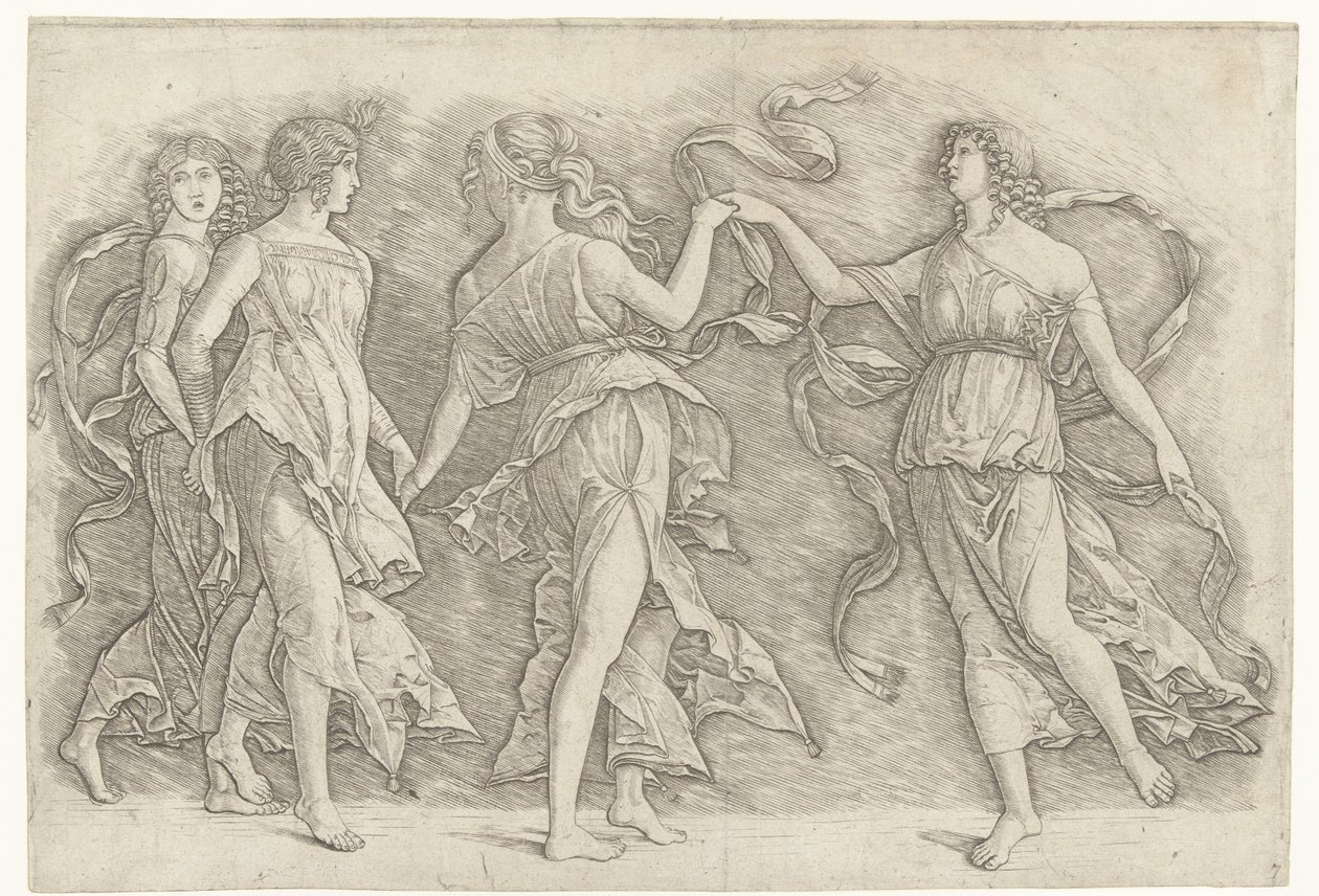 dört dans eden kadın by Andrea Mantegna (school of)
