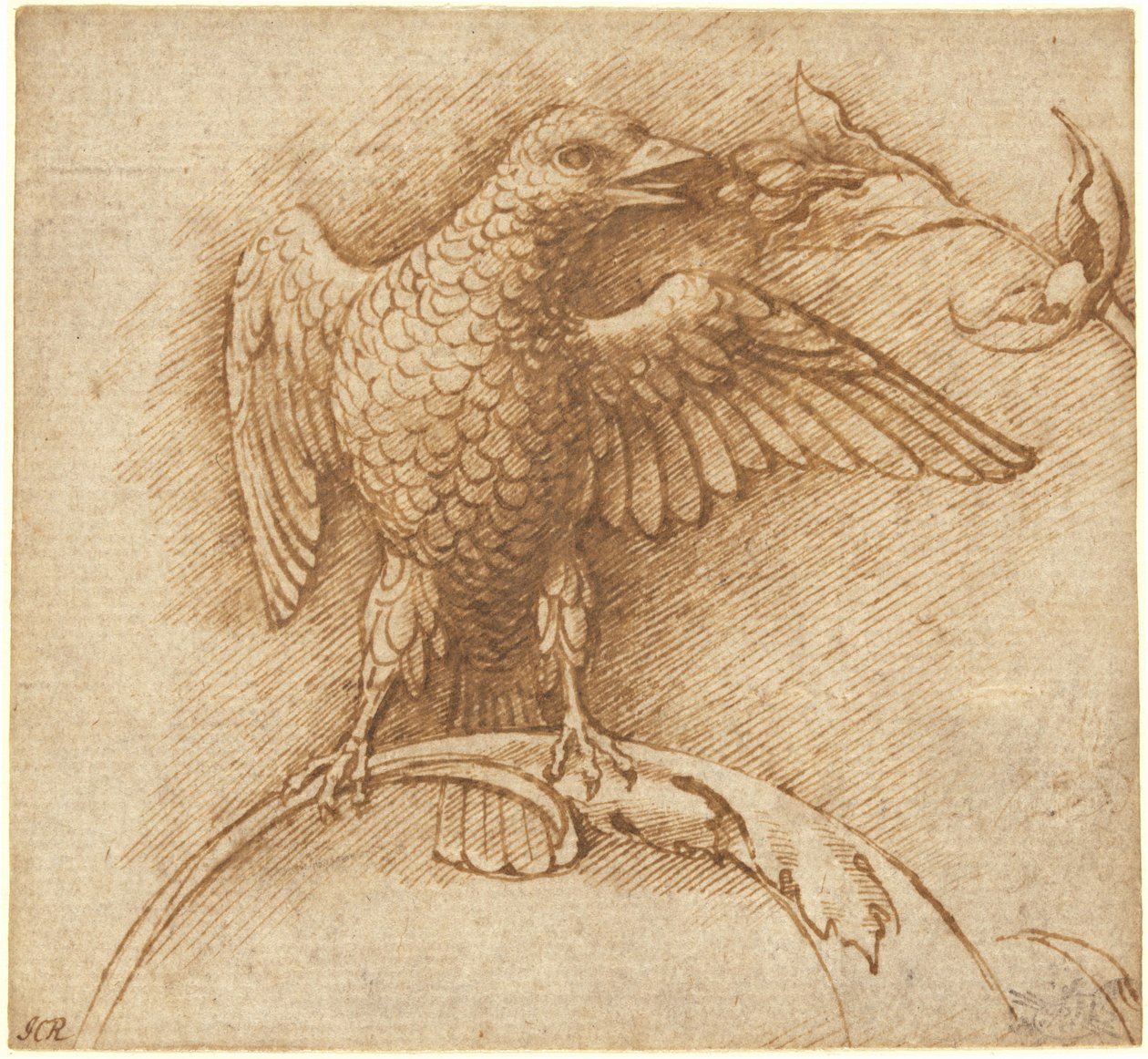 Meyveli Dalda Tünemiş Bir Kuş by Andrea Mantegna