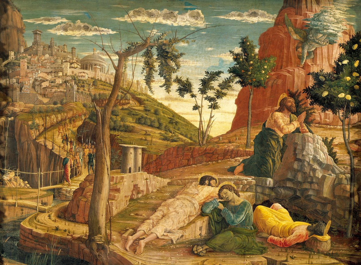 Bahçede Acı, Andrea Mantegna (1431-1506), Ahşap üzerine Tempera, 71x94 cm by Andrea Mantegna