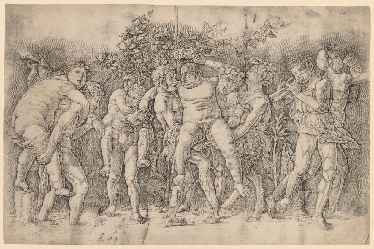 Silenus ile Bacchanal. by Andrea Mantegna