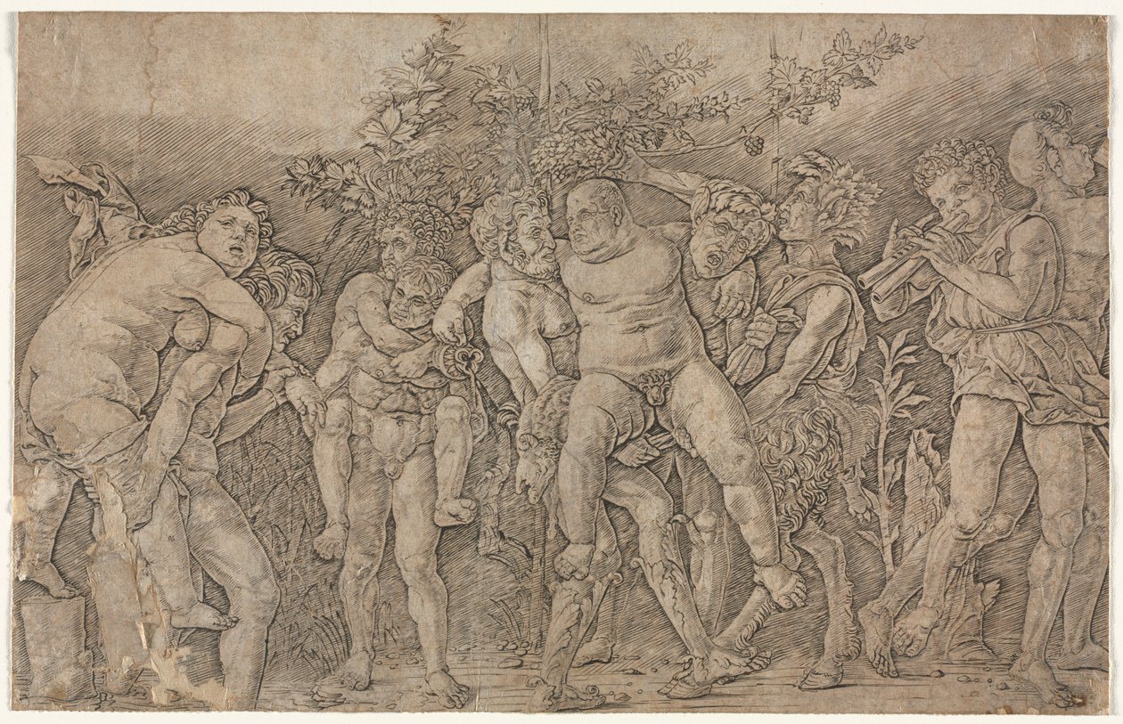 Silenus ile Bacchanal. by Andrea Mantegna
