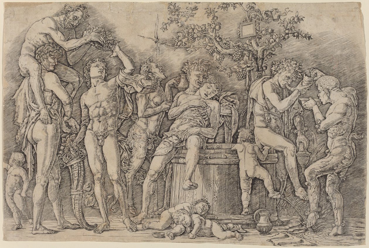 Şarap Kabı ile Bacchanal by Andrea Mantegna
