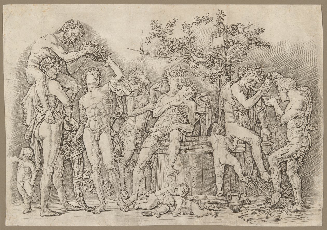 Şarap Kabı ile Bacchanal by Andrea Mantegna