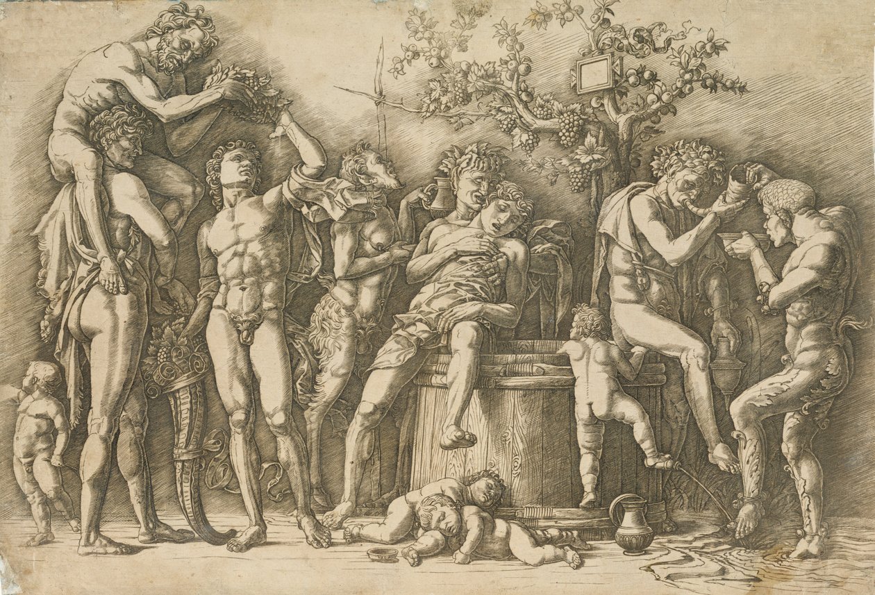 Şarap Kabı ile Bacchanal, ca. 1470-90. by Andrea Mantegna
