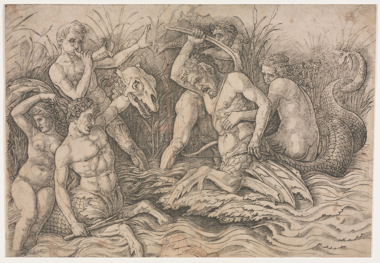 Deniz Tanrıları Savaşı - sağ kısım by Andrea Mantegna