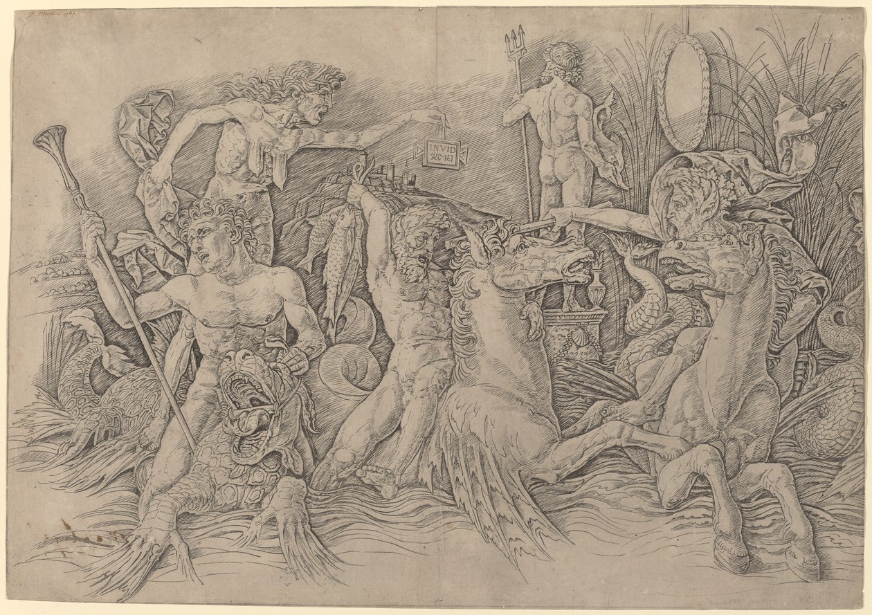 Deniz Tanrıları Savaşı [sol yarı] by Andrea Mantegna