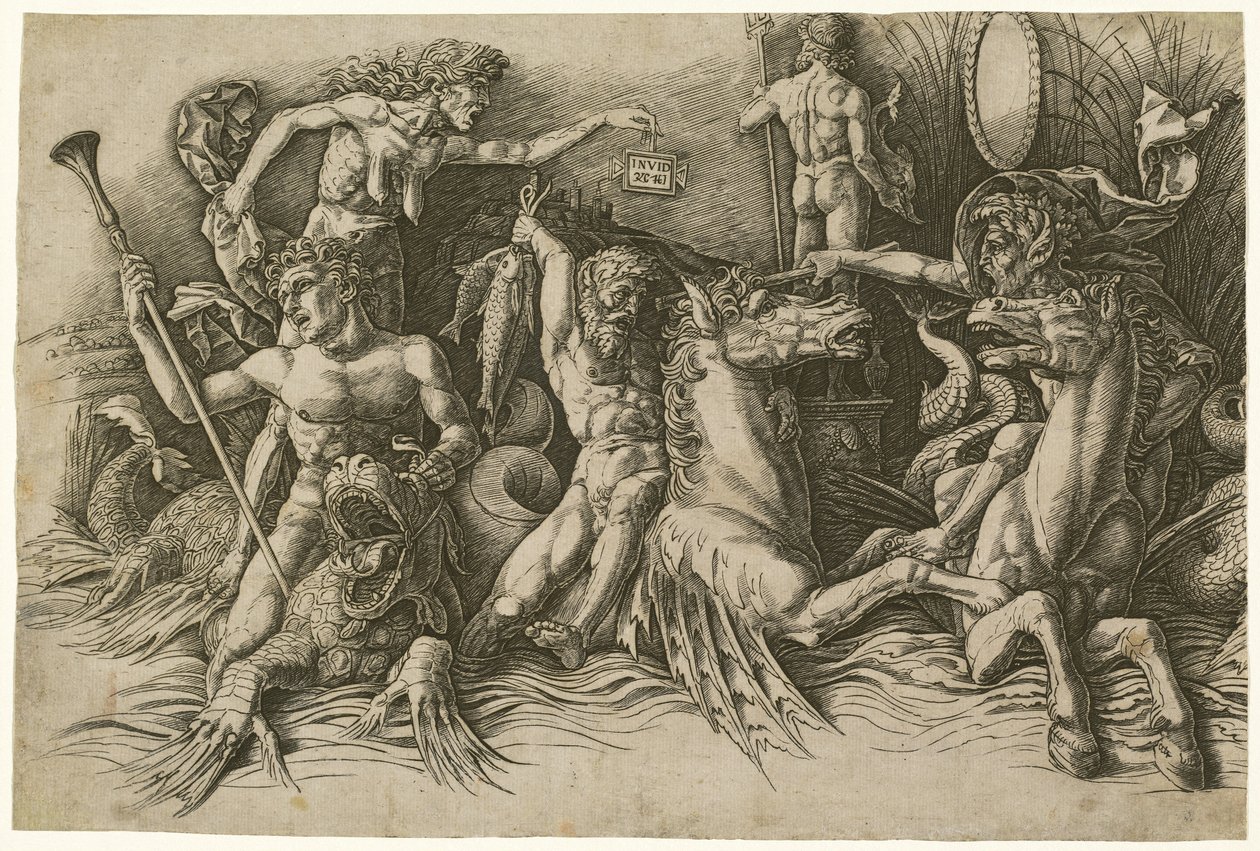 Deniz Tanrıları Savaşı [sol yarı] by Andrea Mantegna