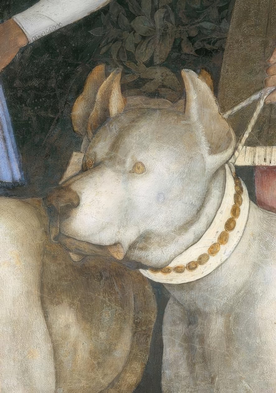 Uçbeyi Lodovico III arasındaki toplantı. Gonzaga ile onun by Andrea Mantegna
