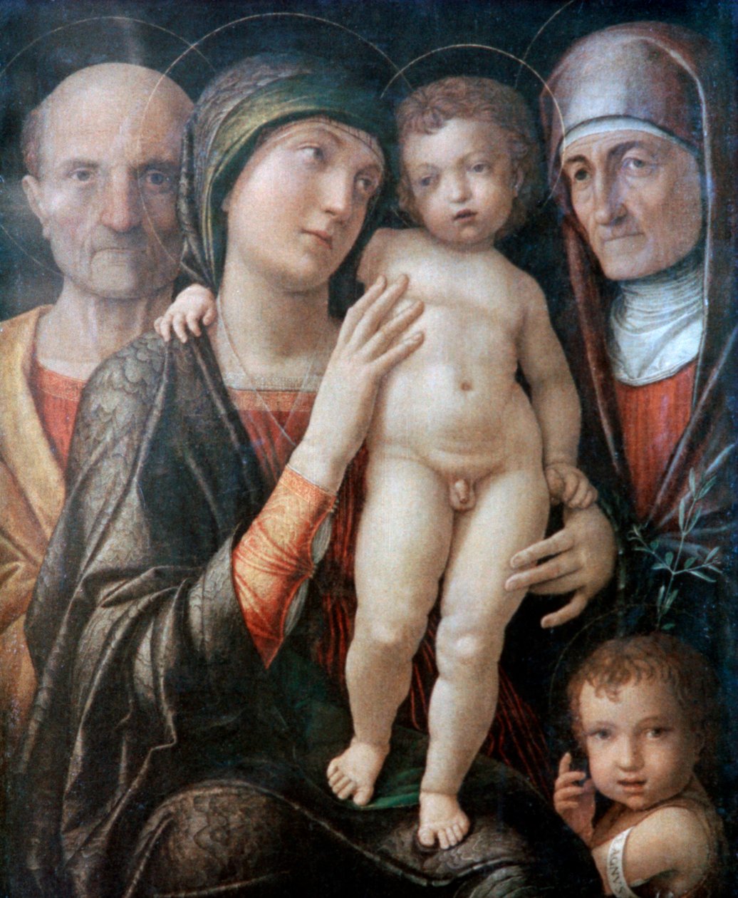 Çocukken Aziz Elizabeth ve Vaftizci Yahya ile Kutsal Aile, c1495-1500 by Andrea Mantegna