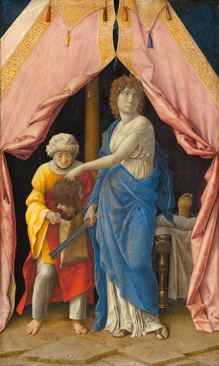 Judith, Holofernes Başkanı ile birlikte, c. 1495-1500 (kavak panelde sıcaklık) by Andrea Mantegna