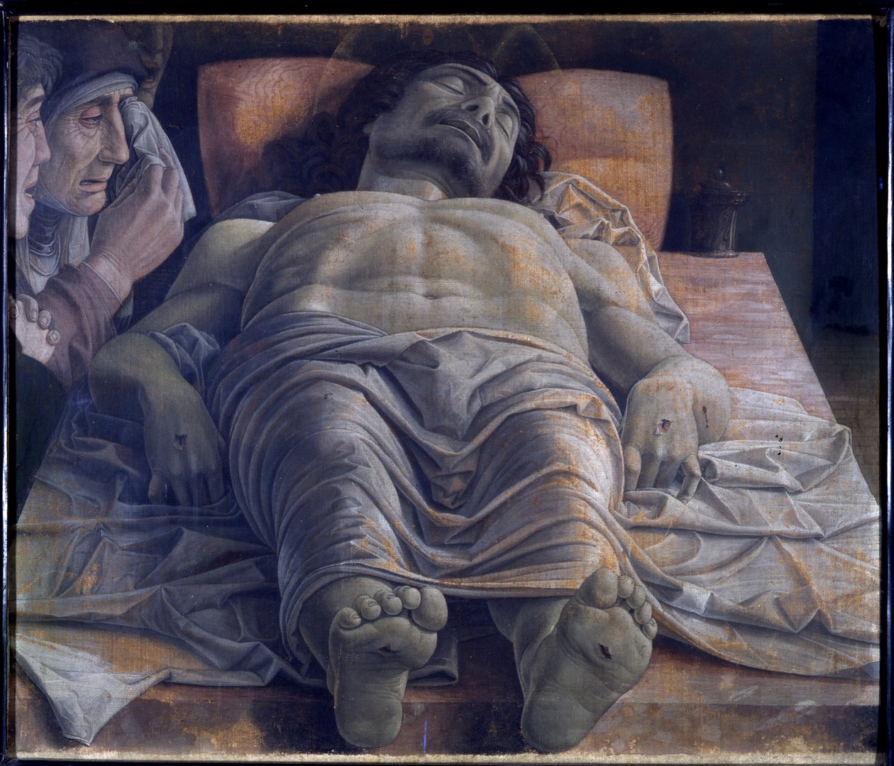Ölü İsa üzerine ağıt, c.1483 (tuval üzerine mizaç) by Andrea Mantegna
