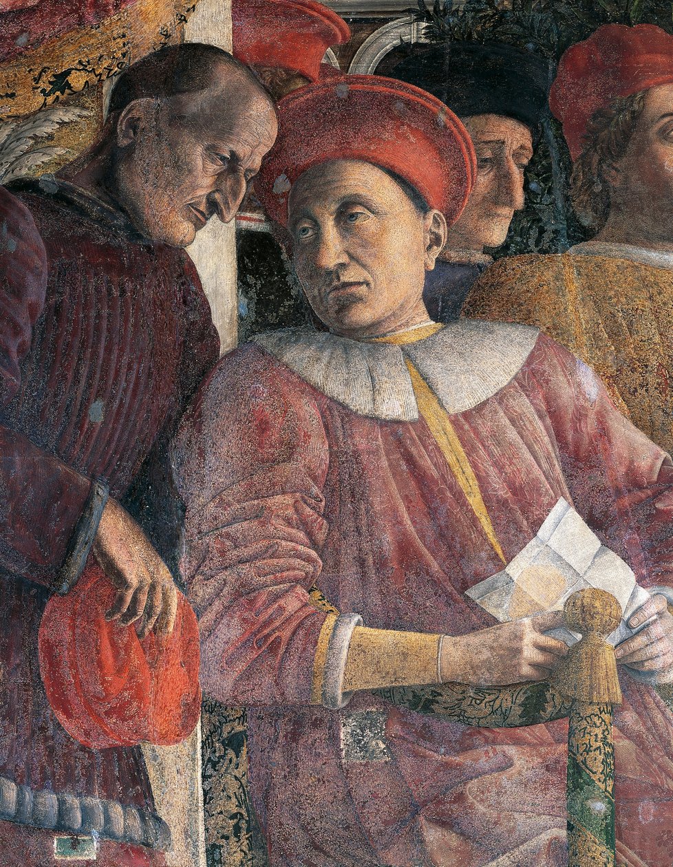 Ludovico Gonzaga ve danışman Marsilio Andreasi, Andrea Mantegna