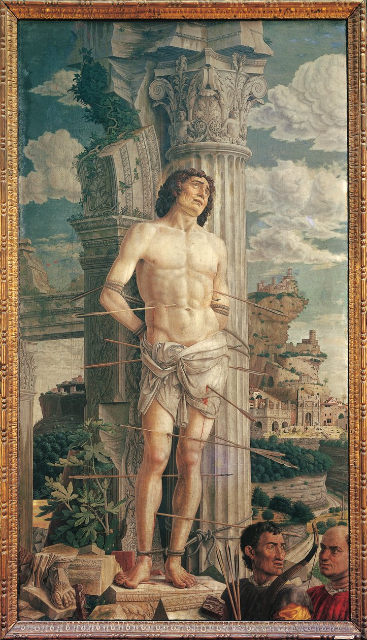 Aziz Sebastian, c.1480 (tuval üzerine tempera) by Andrea Mantegna