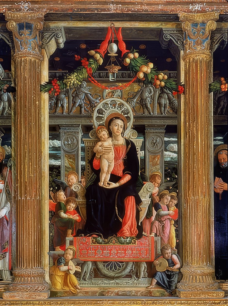 San Zeno Sunağı. Merkezi panel. 1457-1460 by Andrea Mantegna