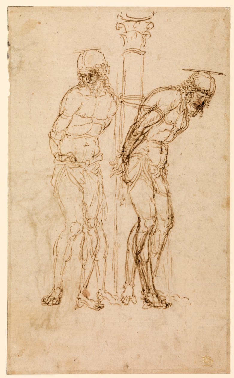Christ at the Column (recto), c.1460-65 (kağıt üzerinde kalem ve mürekkep) [ayrıca bkz. 5934516] by Andrea Mantegna