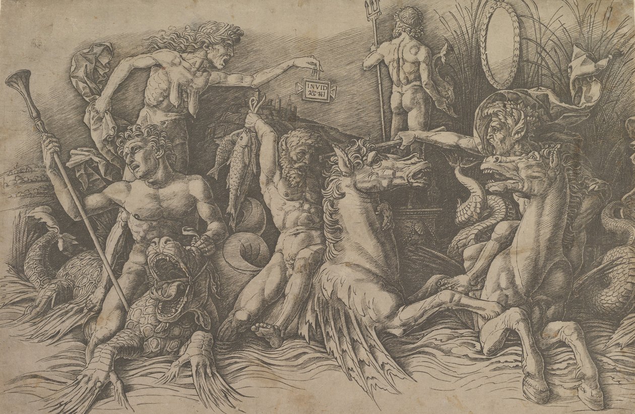 Deniz Tanrıları Savaşı Bir frizin sol kısmı, ca. 1485-88. by Andrea Mantegna