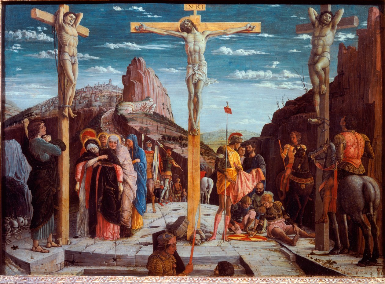 Calvary (Ahşap üzerine yağ) adı verilen Çarmıha Gerilme by Andrea Mantegna