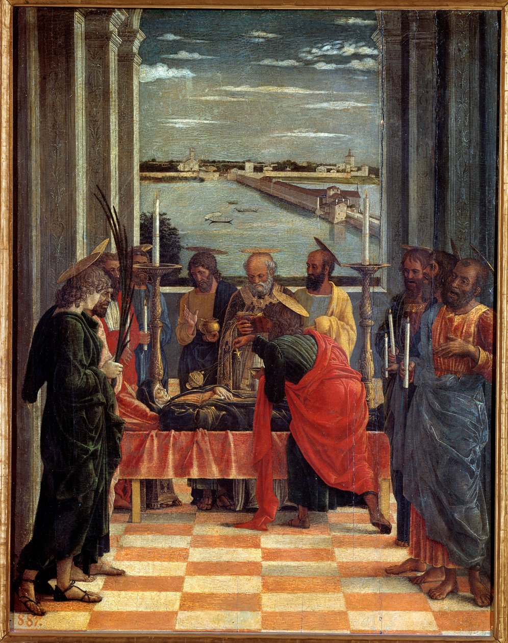 Bakirenin Ölümü, Andrea Mantegna (1431-1506) 1461 Güneş. 0,54x0,42 m Madrid, Prado Müzesi - Bakirenin Ölümü. Andrea Mantegna