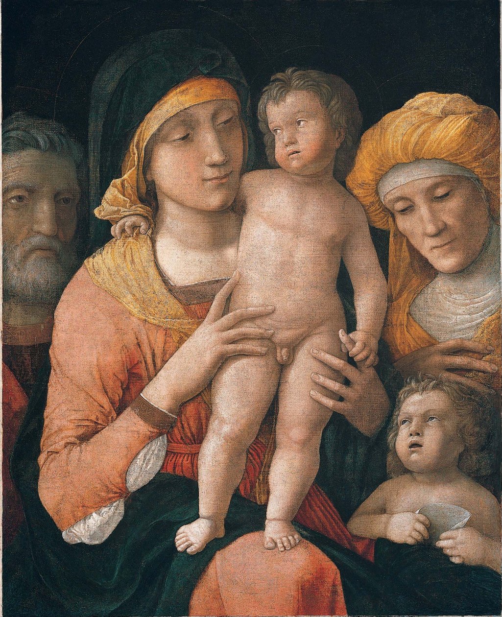 Aziz Joseph, Elizabeth ve Vaftizci Yahya ile Madonna ve Çocuk by Andrea Mantegna